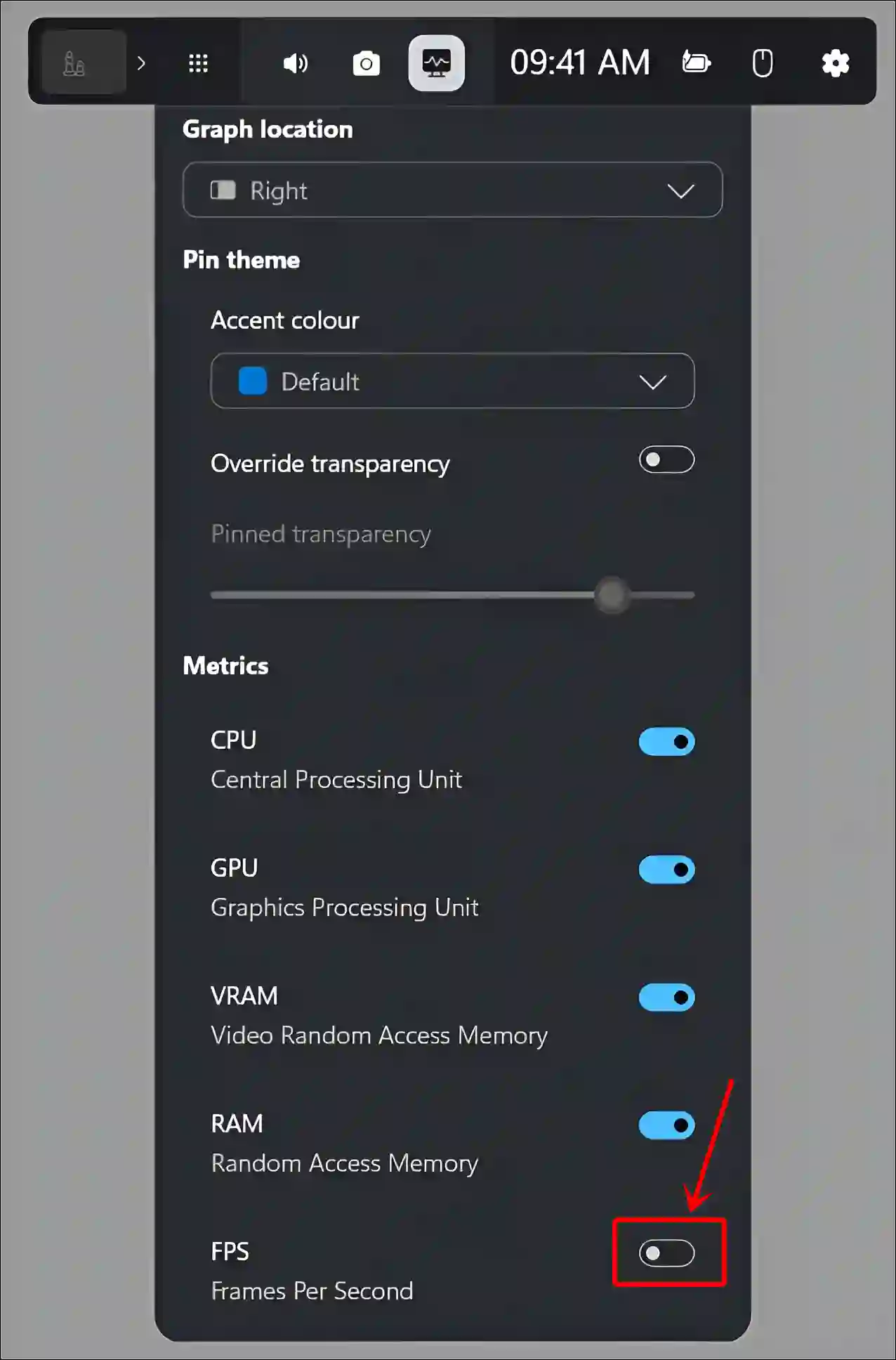 disable fps counter windows 11