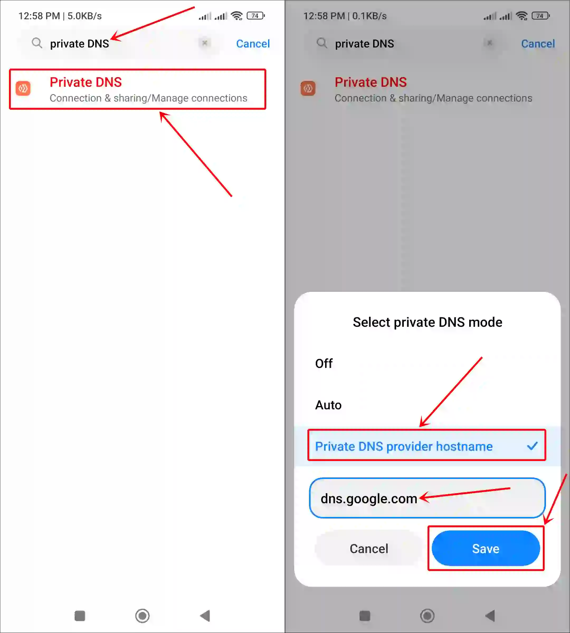 dns.google.com android