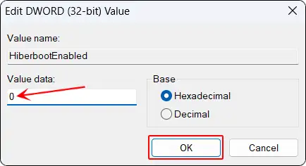 hiberbootenabled registry 0