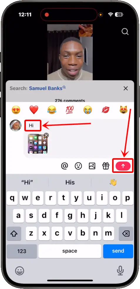 put image on tiktok comments