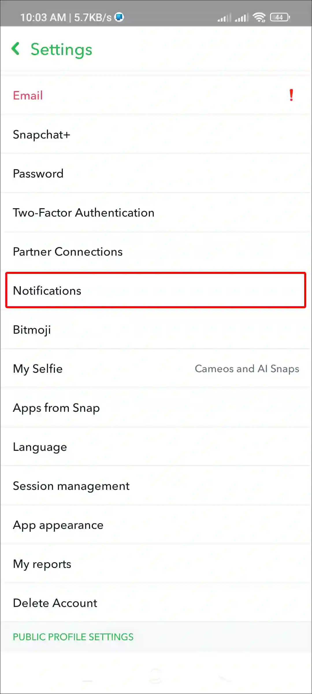 snapchat notifications