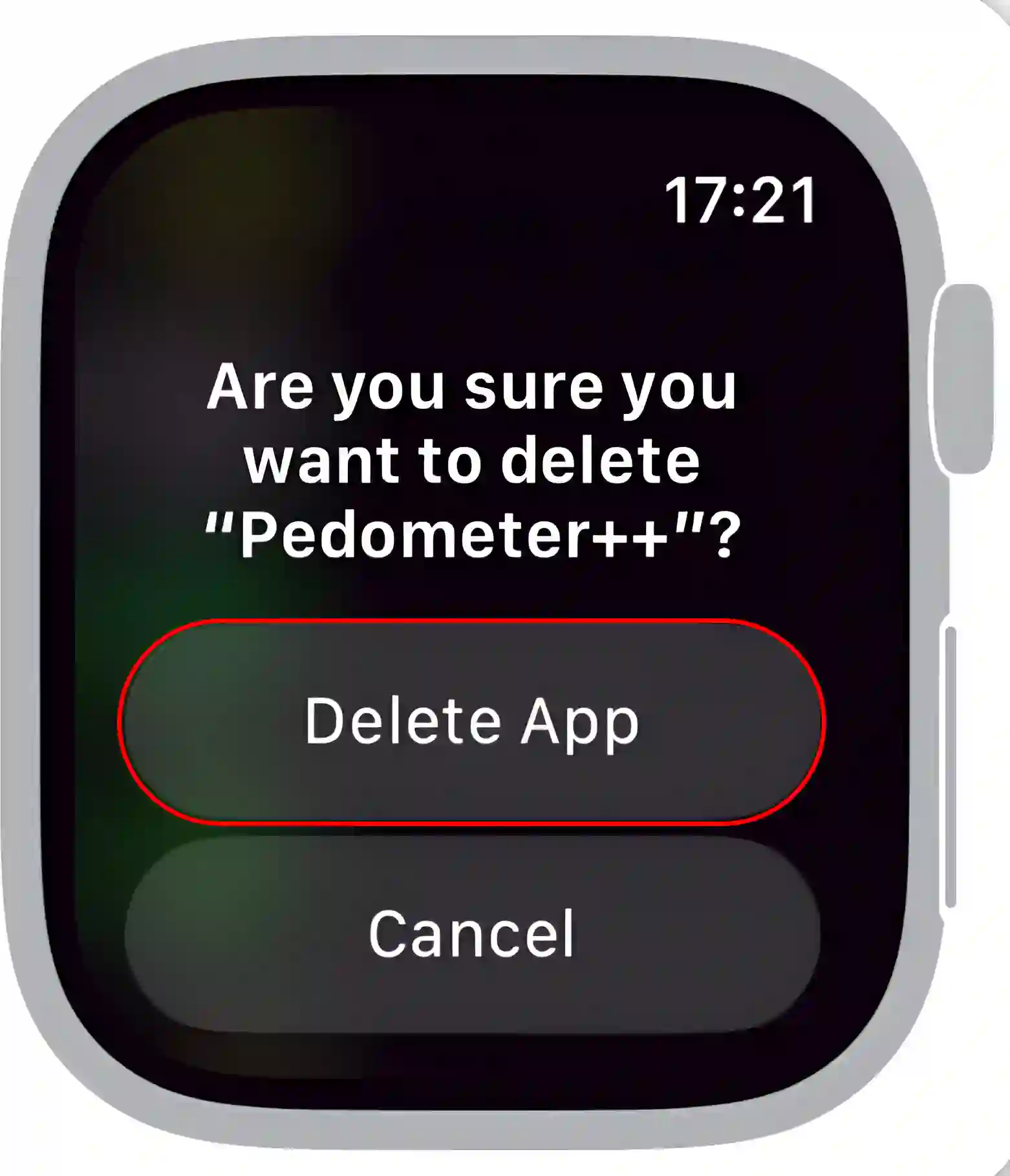 delete pedometer on apple watch