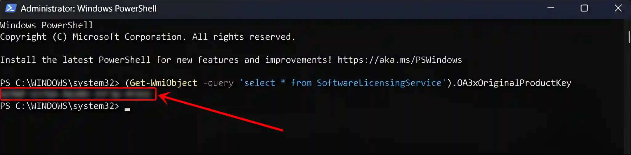 Find Windows 11 product key using powershell