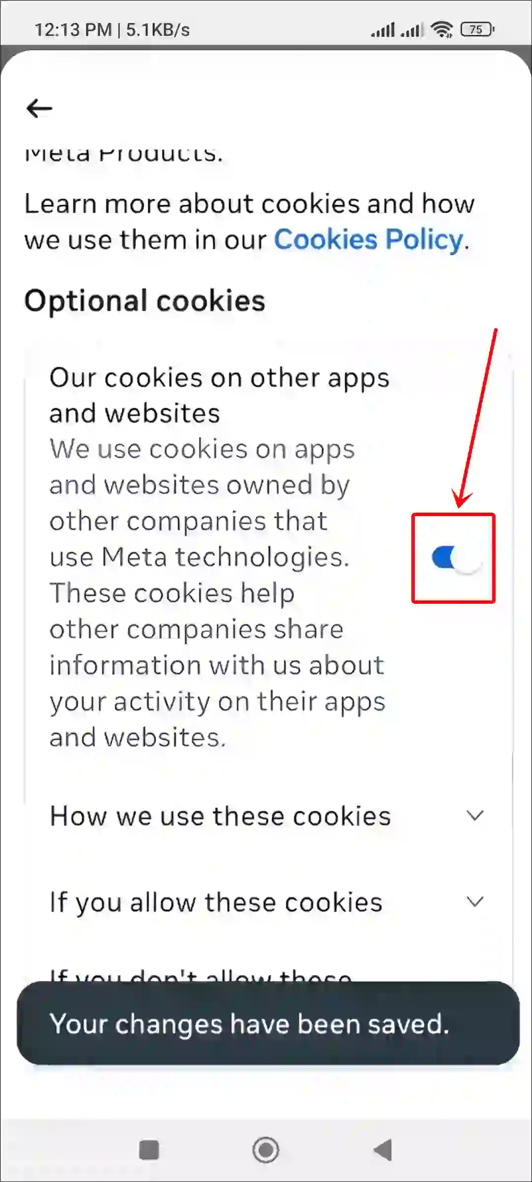 instagram cookies other apps and websites