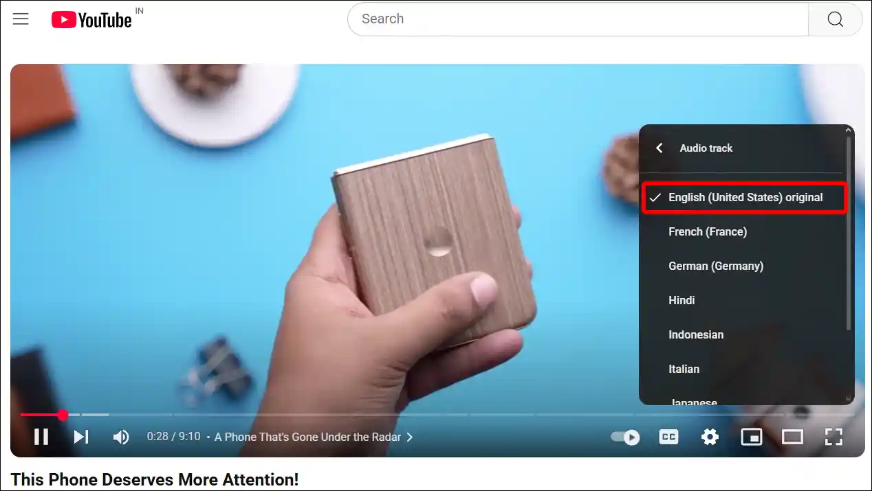 remove auto dubbed youtube video pc