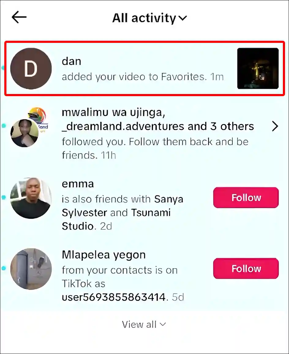 see who has favorited tiktok video