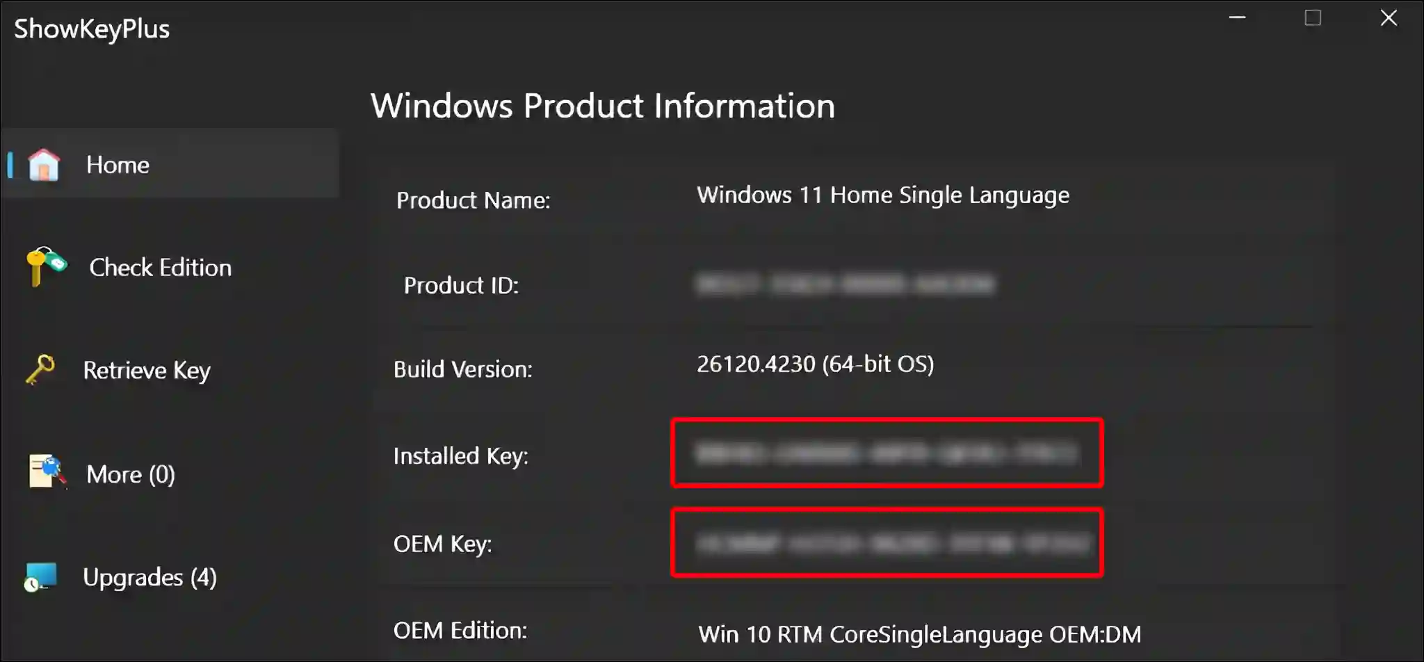 See windows 11 product key using ShowKeyPlus
