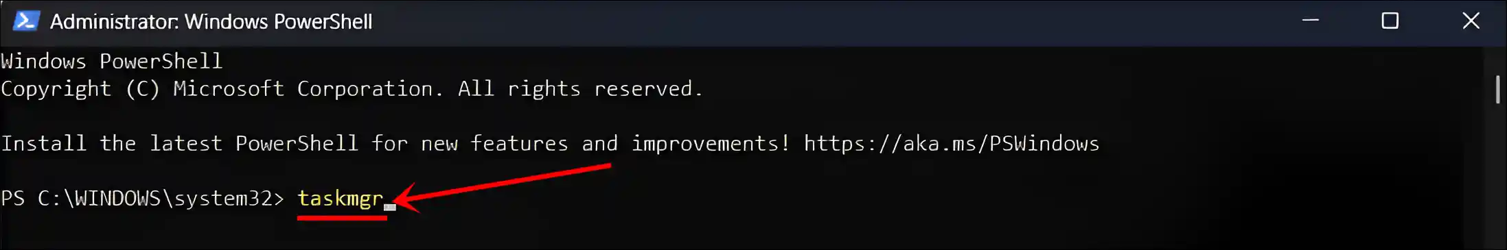 task manager powershell command