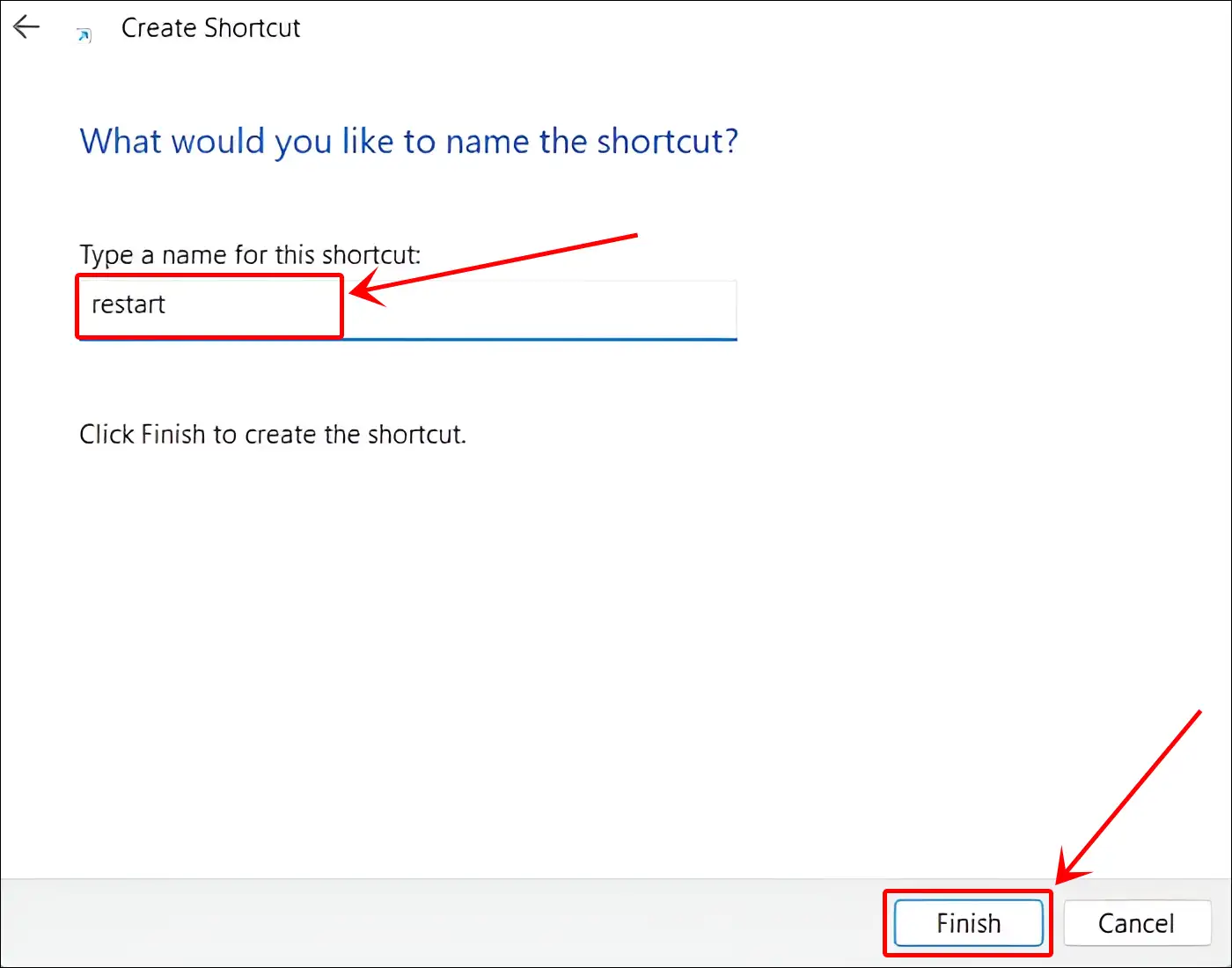 windows 11 restart shortcut
