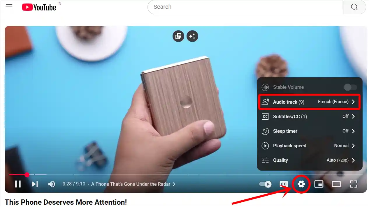 youtube website auto dubbed audio track