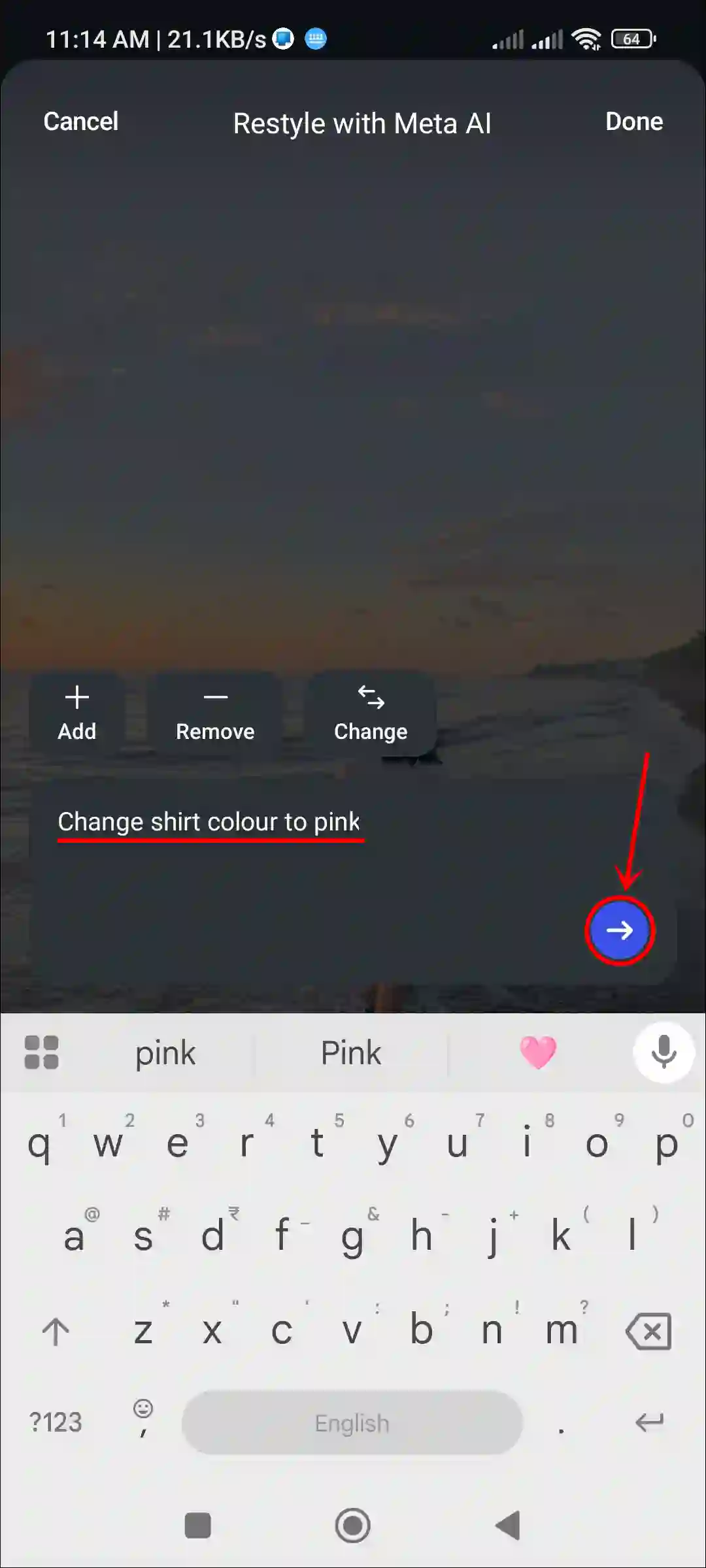 change cloth color in instagram story