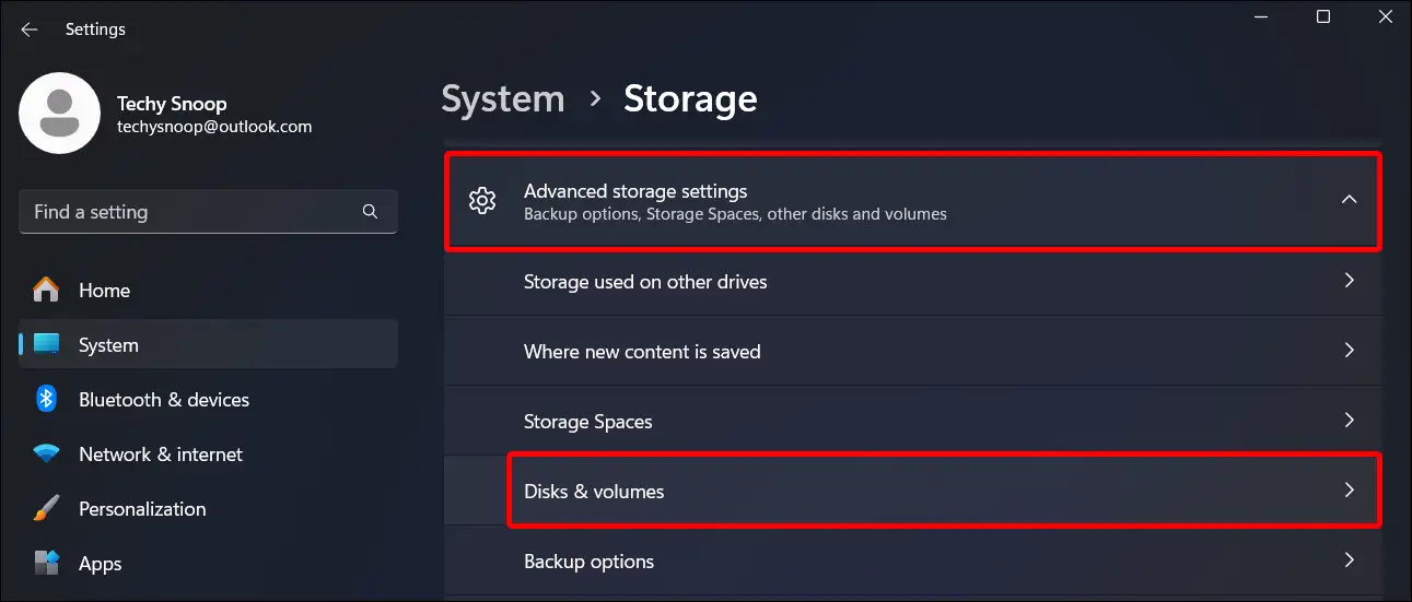 disks and volumes windows 11