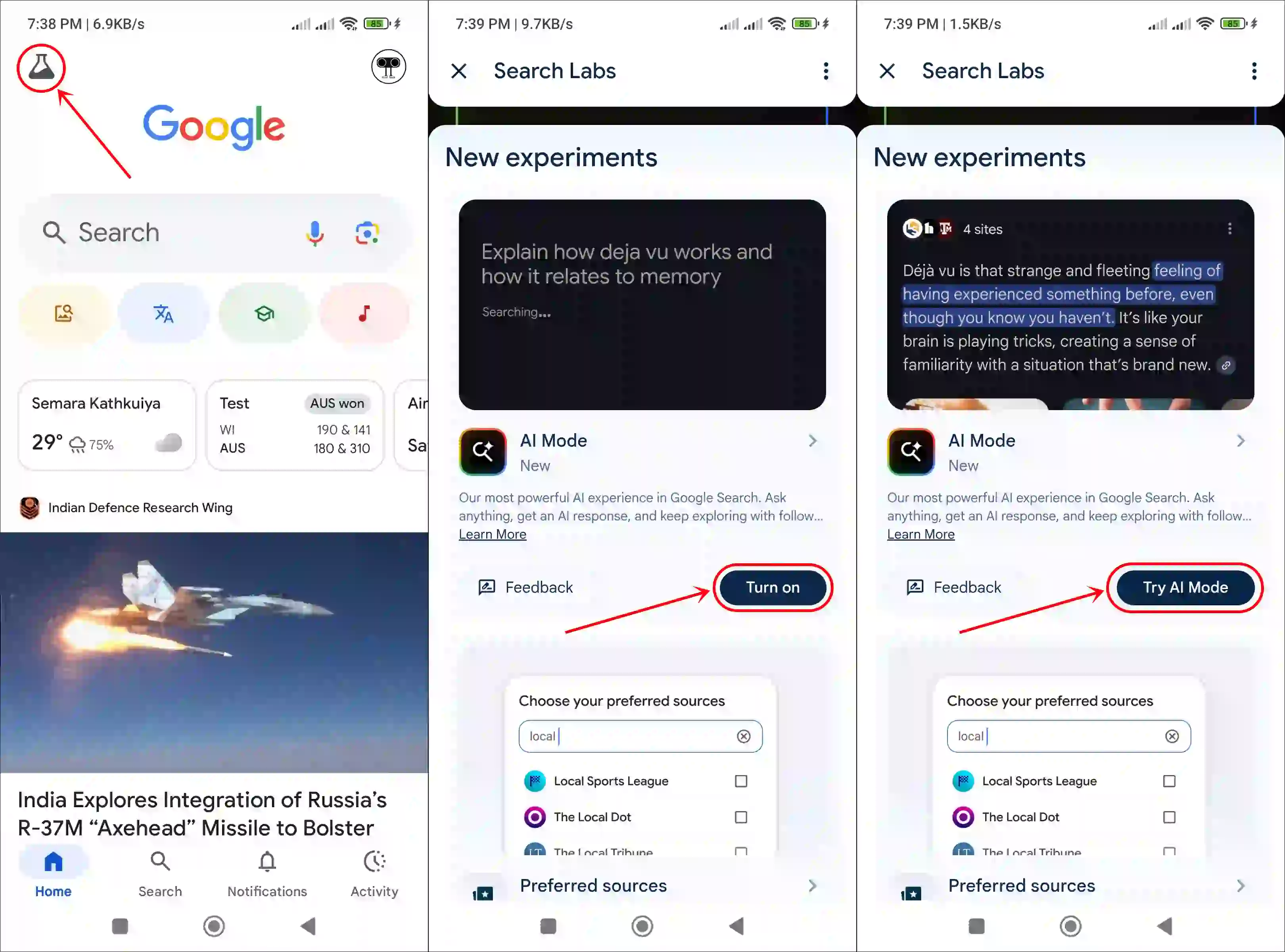 Enable ai mode in google search android