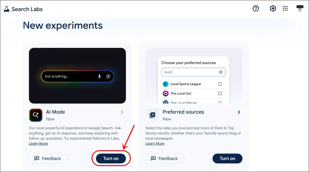 enable ai mode in google pc