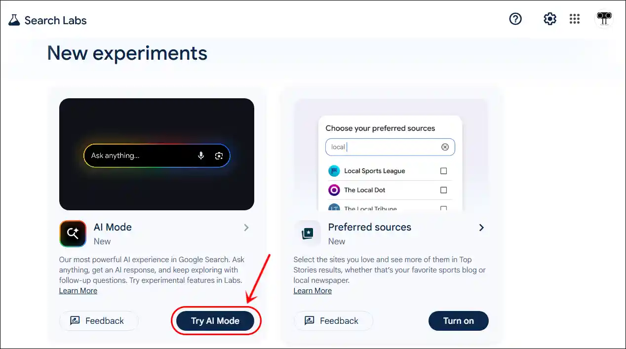 enable ai mode in google pc