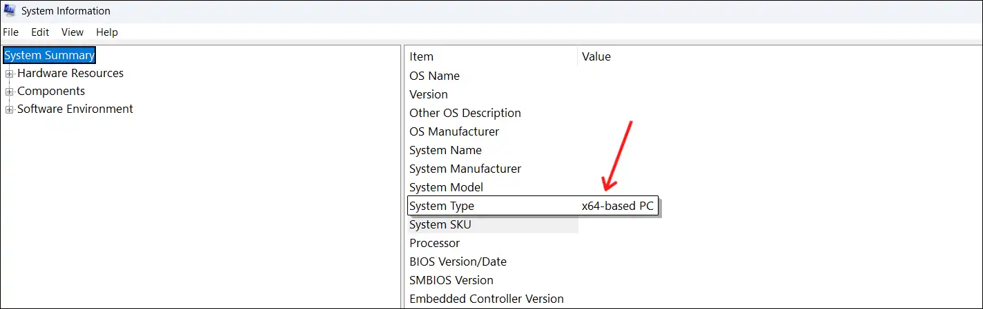 system information windows 11 64-bit