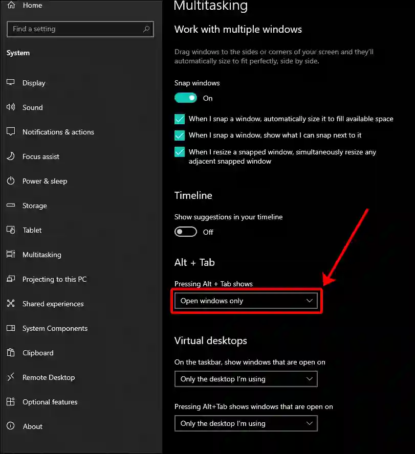 windows 10 open windows only