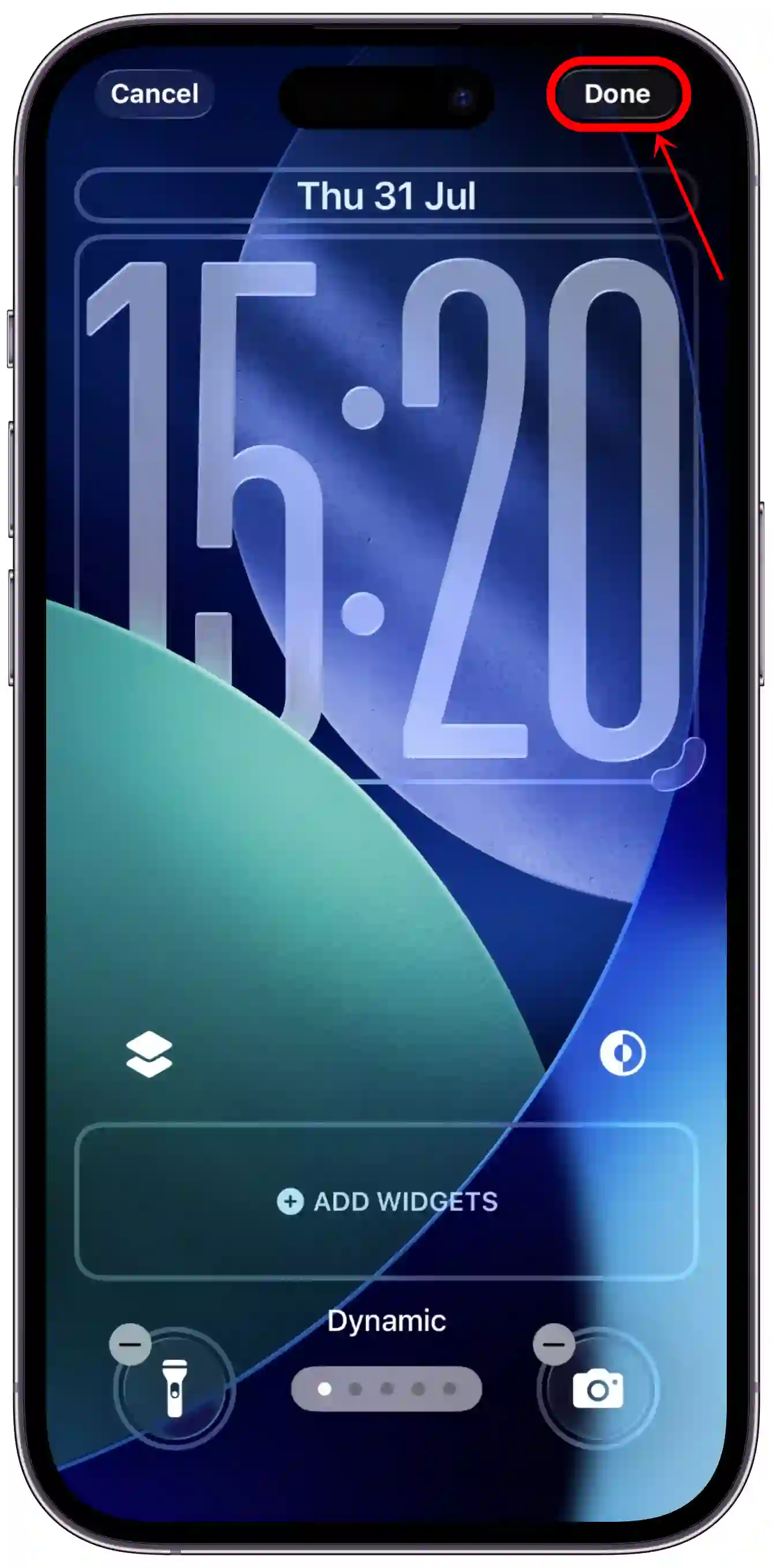 change lock screen clock size ios 26