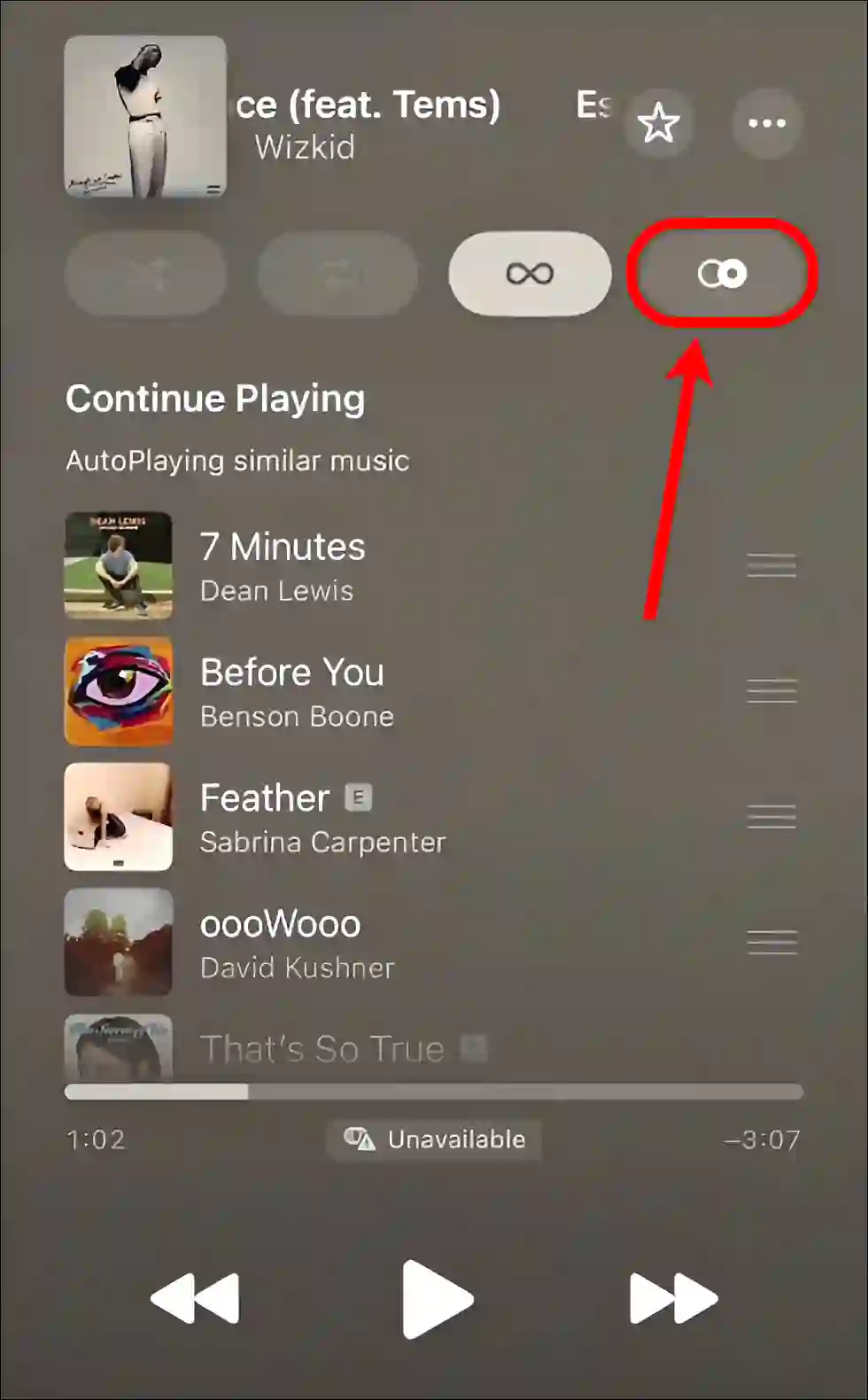 disable dj mode apple music app