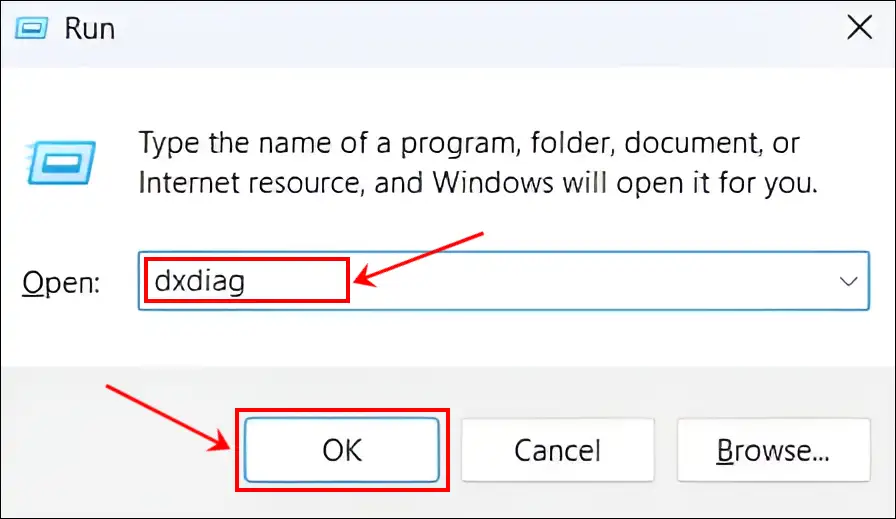 dxdiag command windows 11