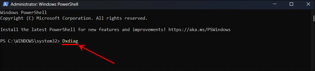 dxdiag powershell
