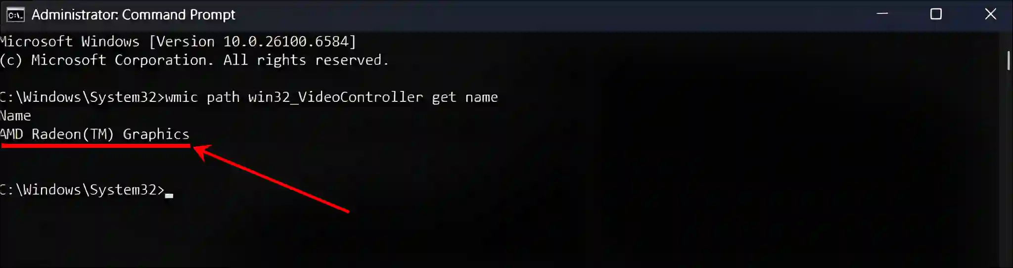 Find what graphics card you're using with cmd