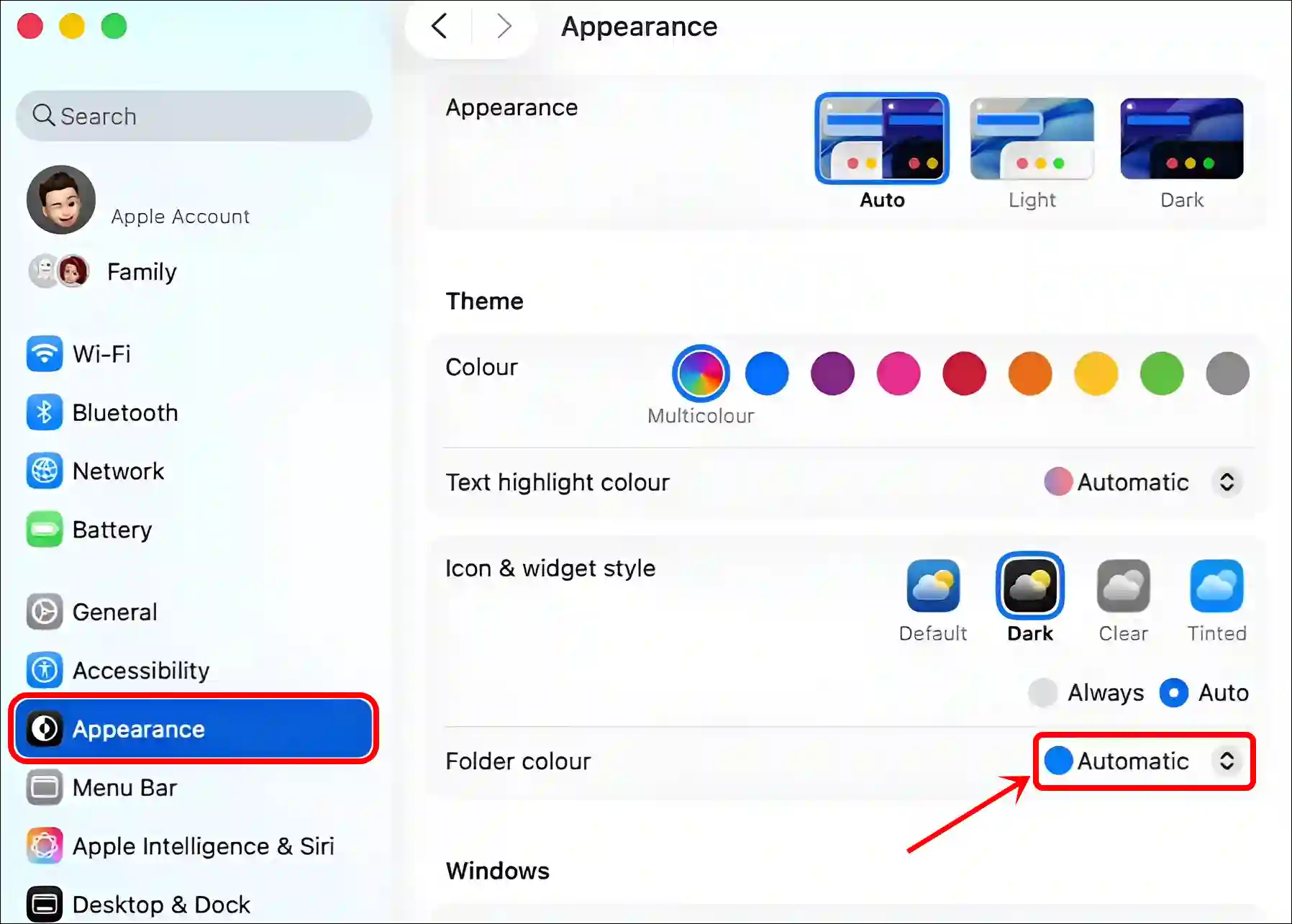 macos 26 folder color