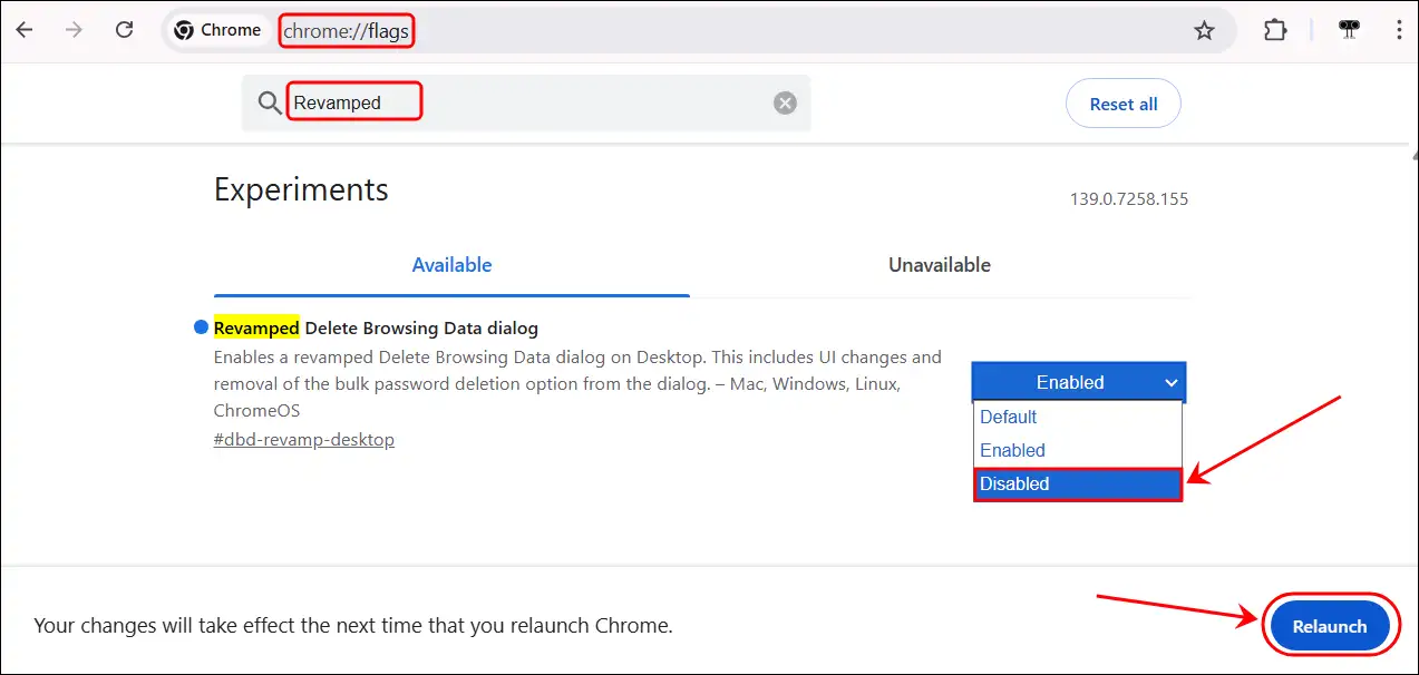Turn off or remove chrome's revamped delete browsing data dialog