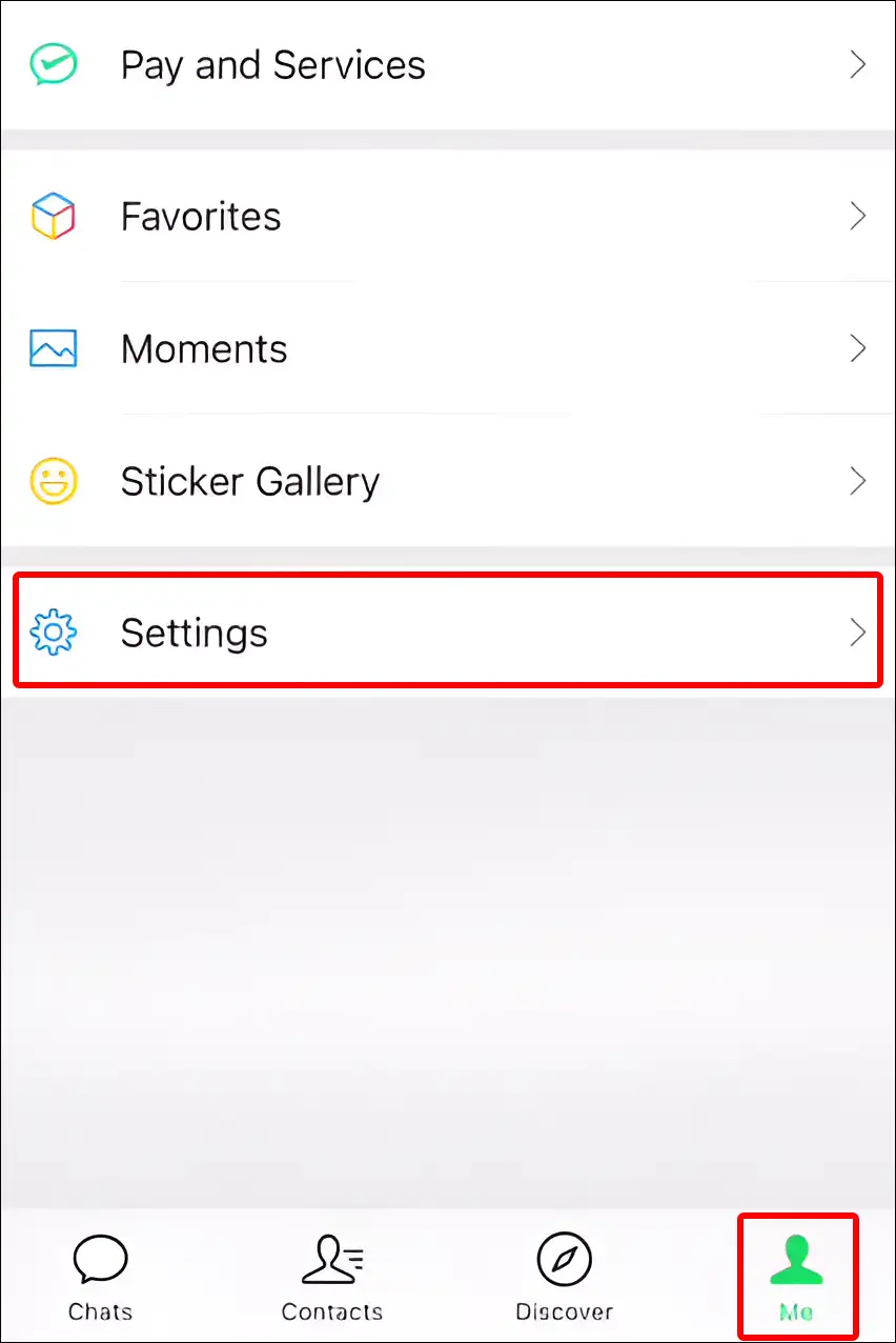 wechat app settings