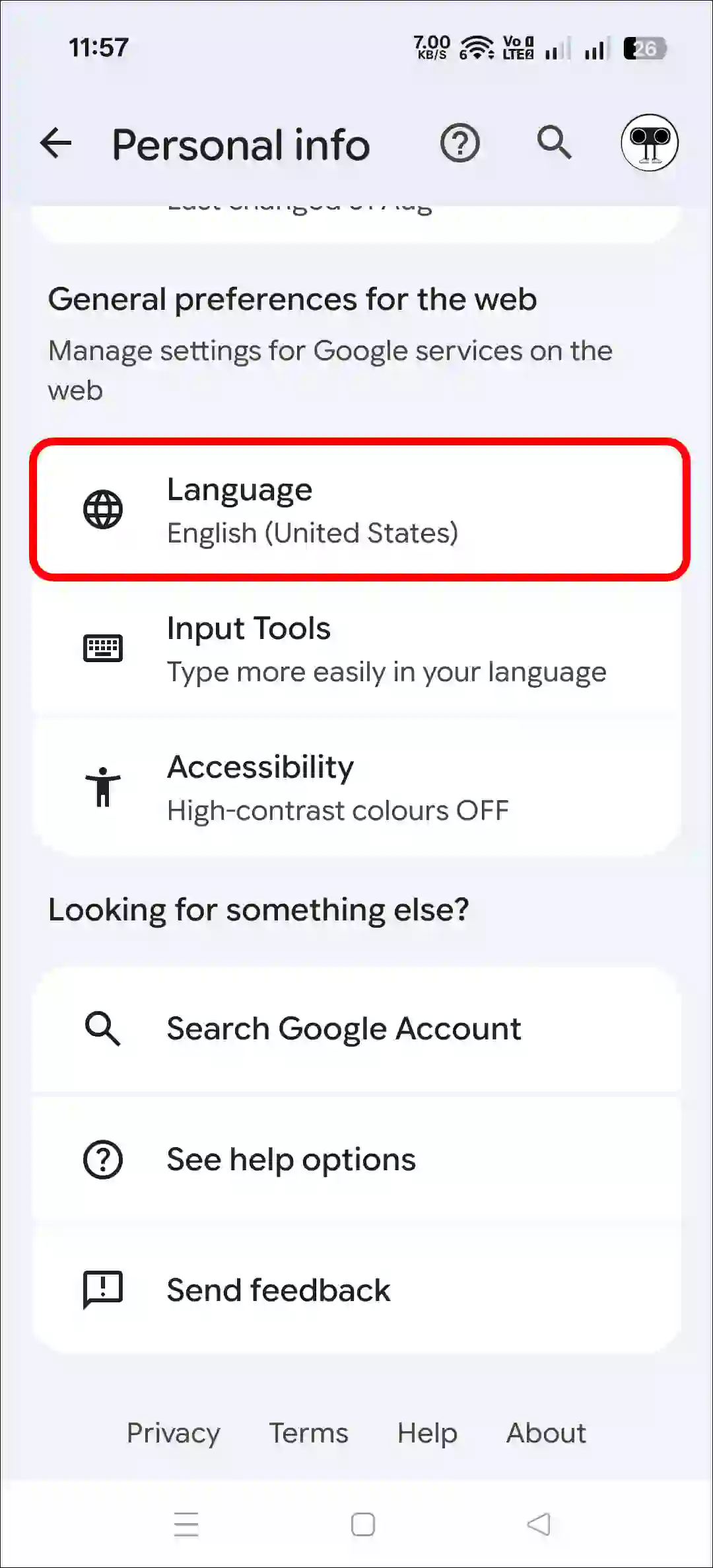 Change the Google Photos app language to English on Android and iPhone