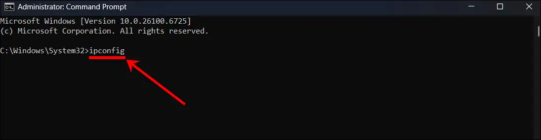cmd ipconfig