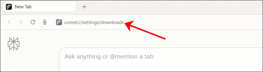 comet://settings/downloads
