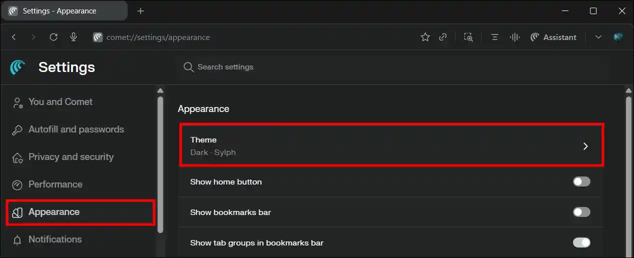 dark comet theme