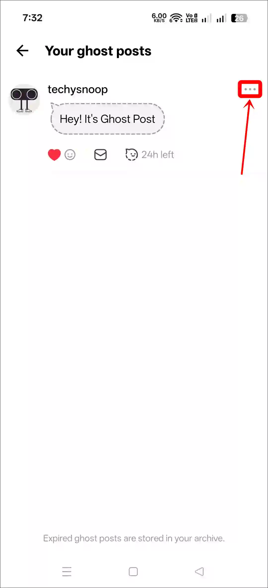 Delete a ghost post in the Threads app
