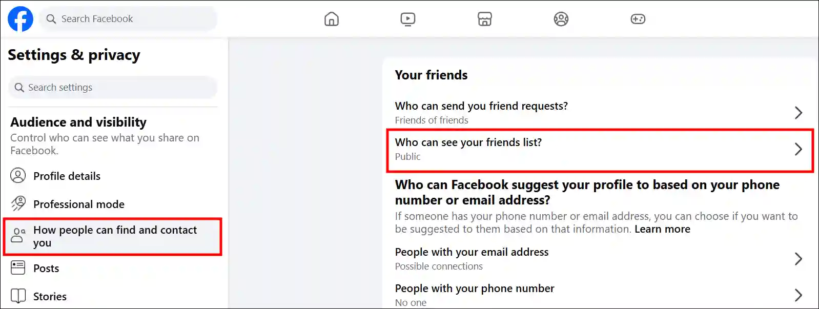 Hide Friends List on Facebook Profile on Desktop