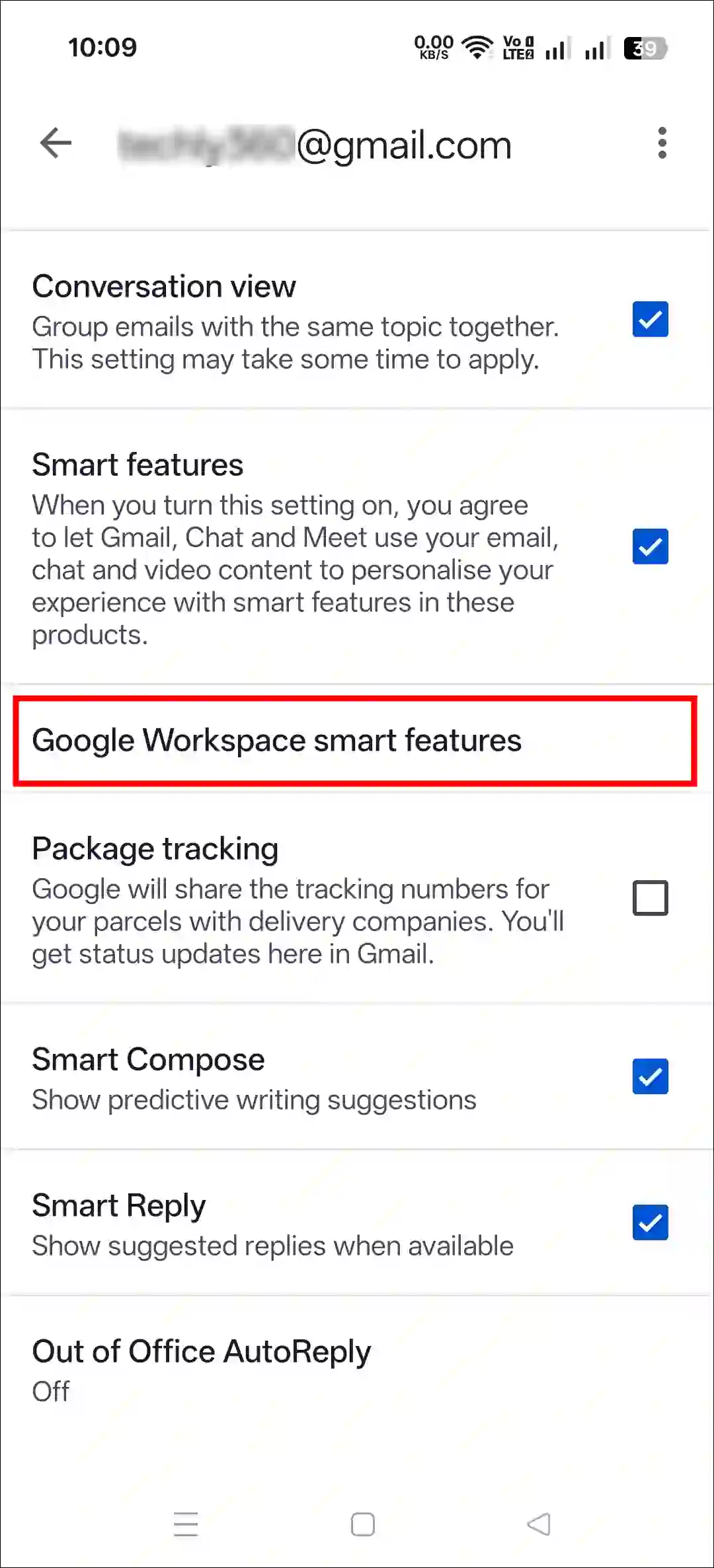 gmail app google workspace smart features