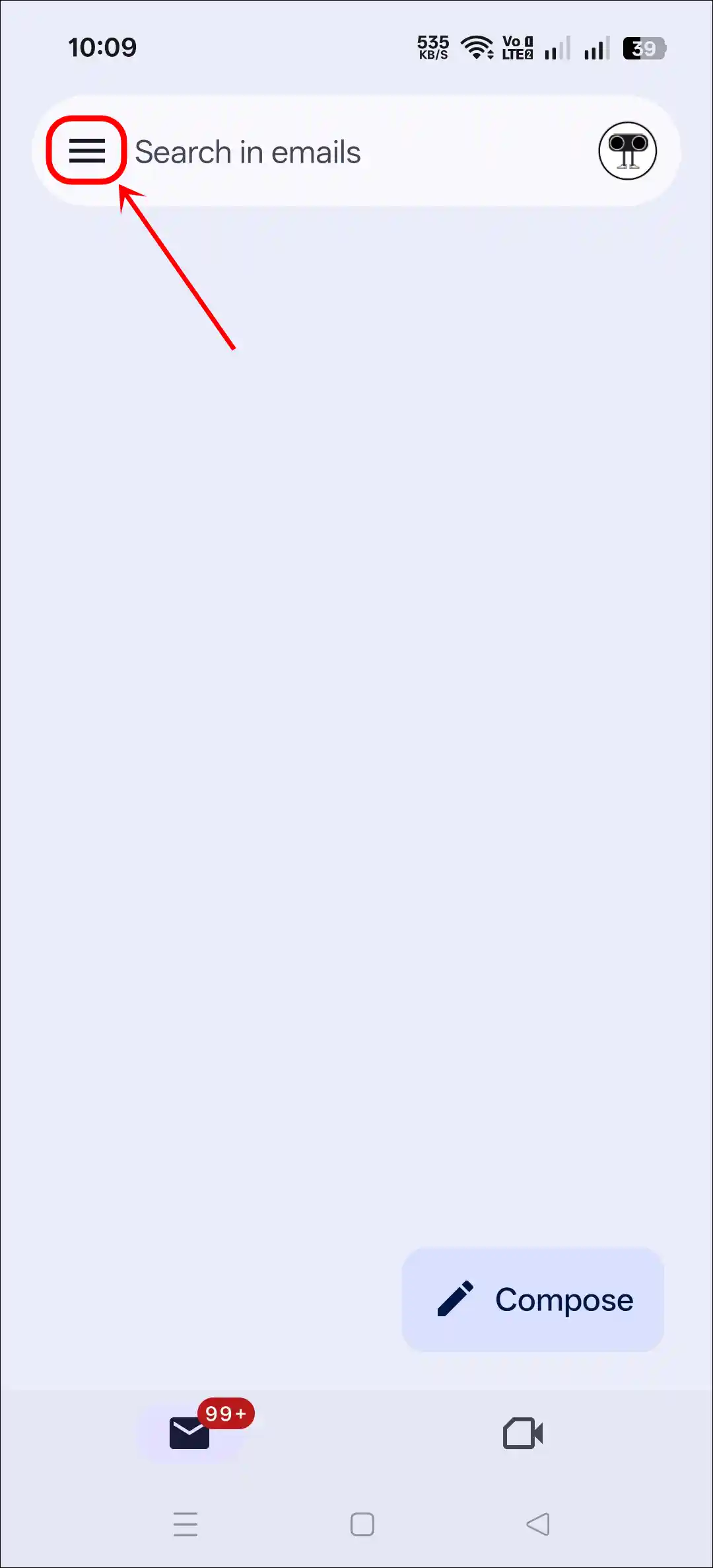 gmail app three lines