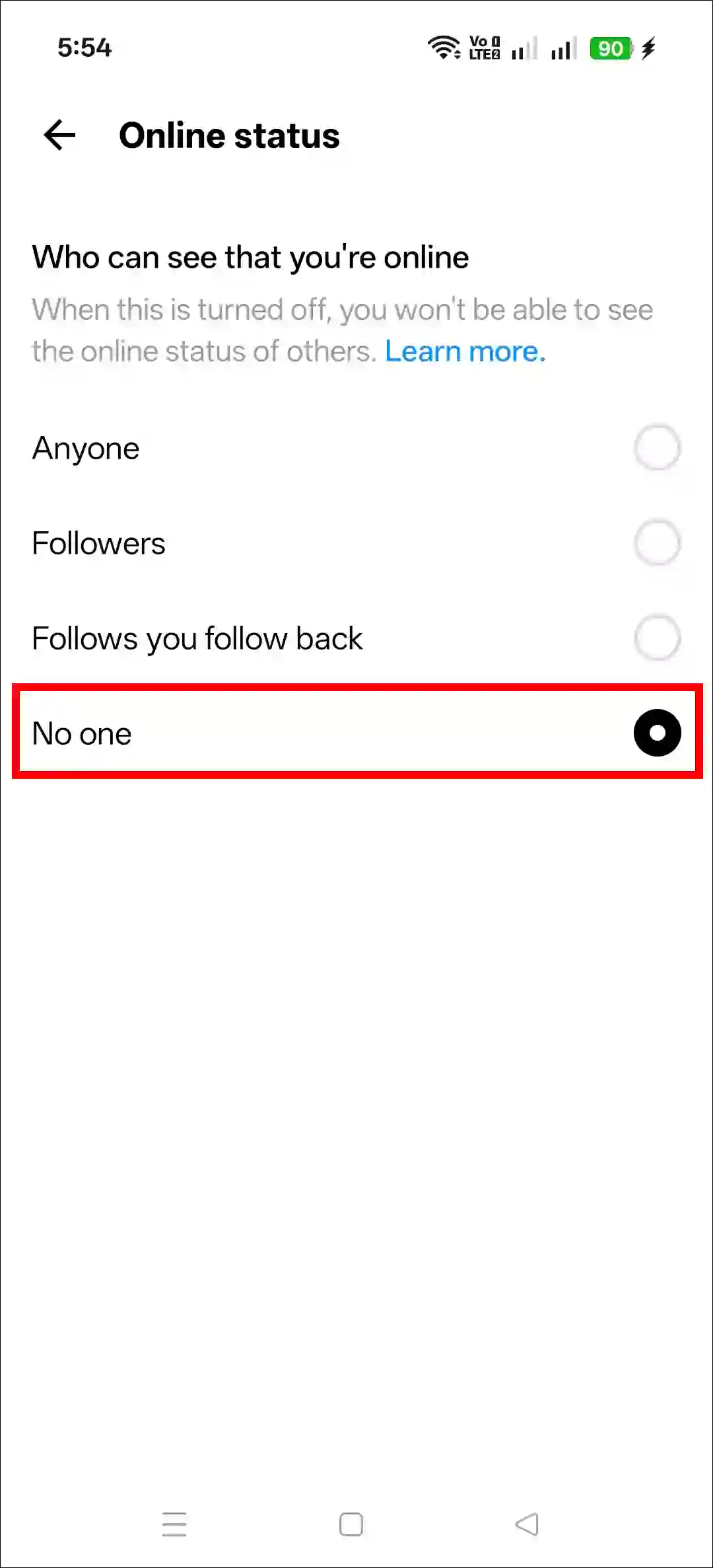 Stop the Threads app from showing online status