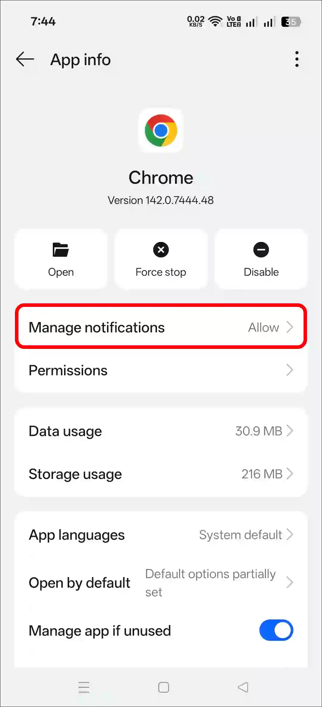 Stop unwanted notifications from Chrome on your phone