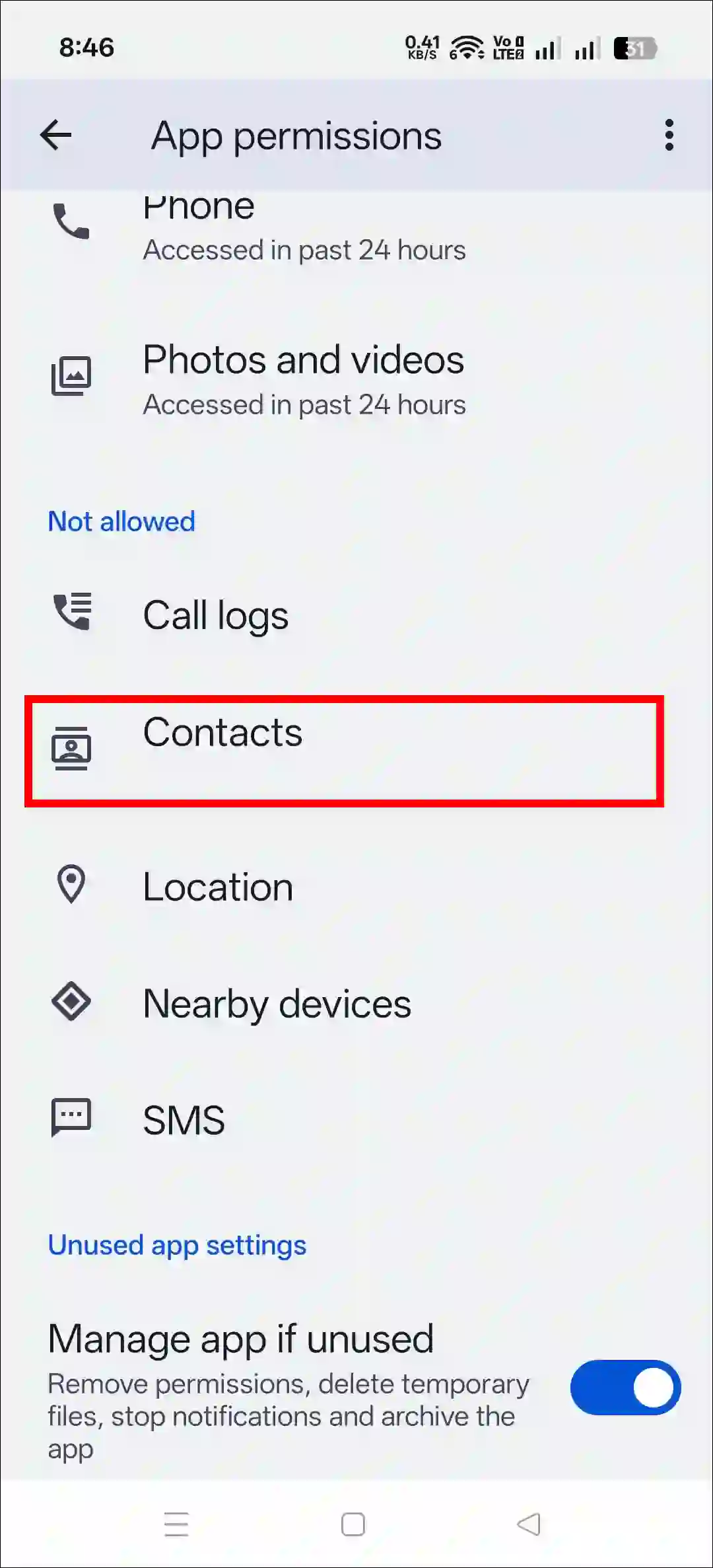 whatsapp contacts permission