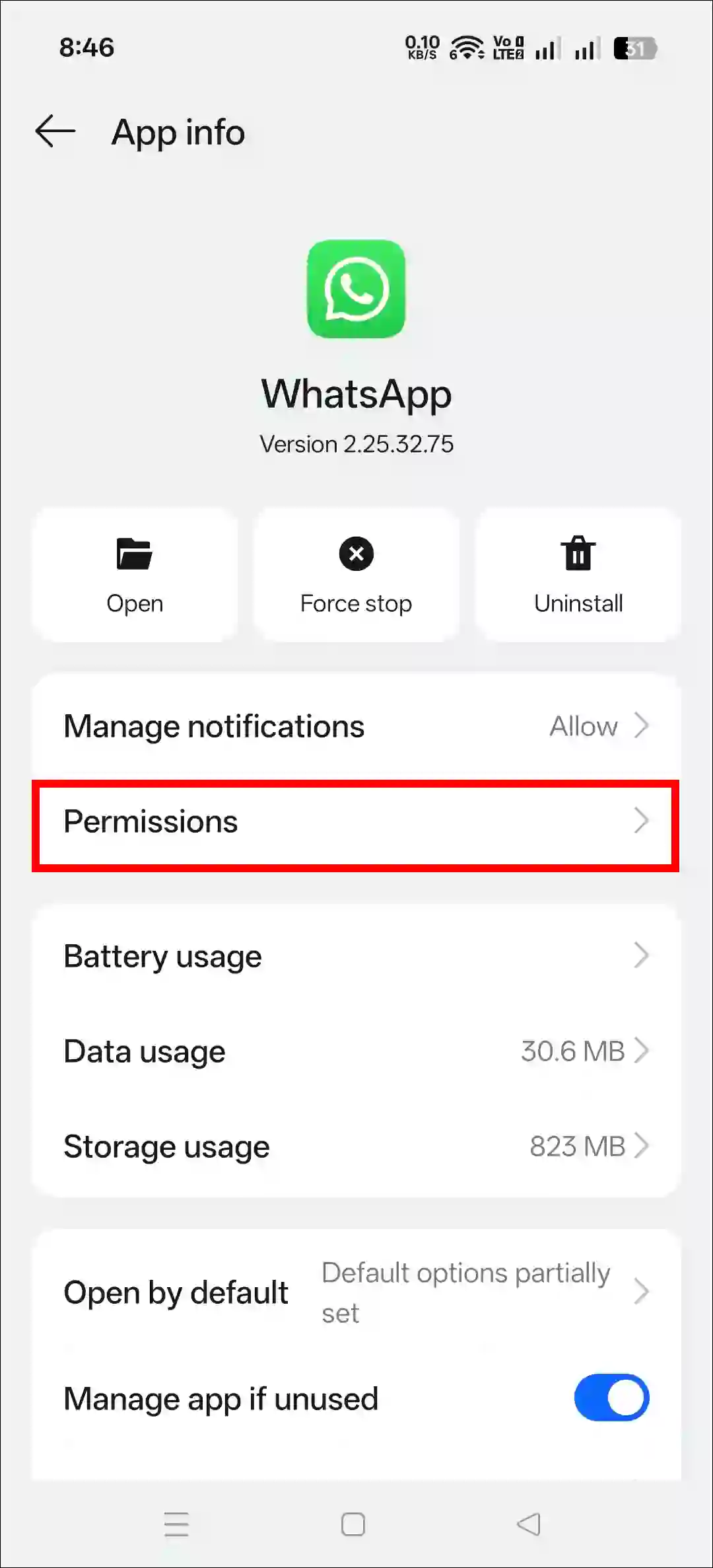 whatsapp permission settings