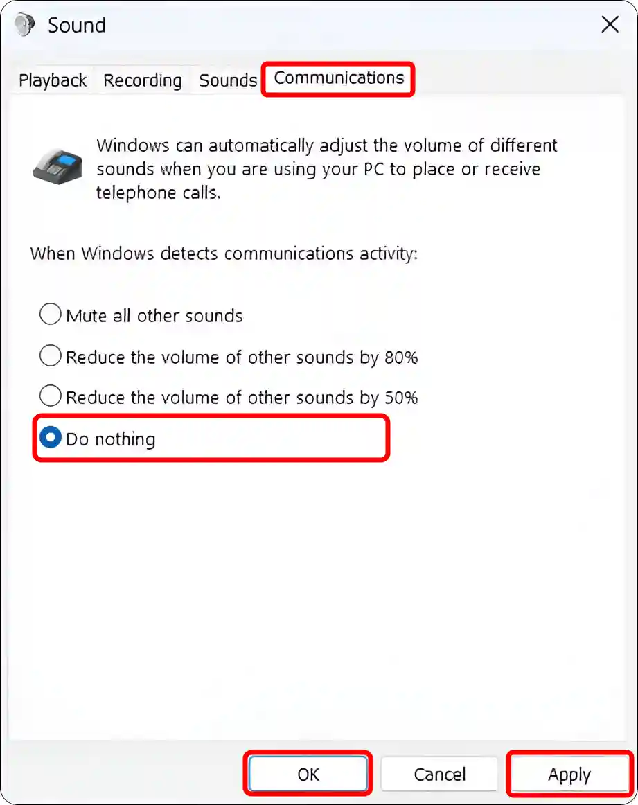 control panel hardware and sound communications