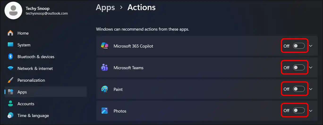 remove ai actions context menu in windows 11