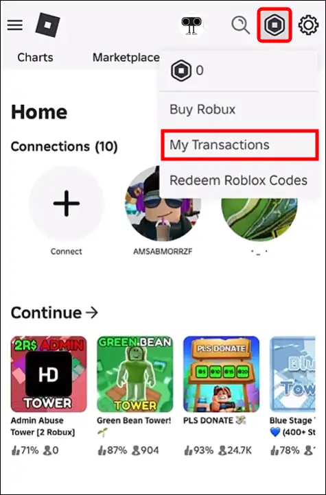 See your Roblox's pending robux on Android or iPhone
