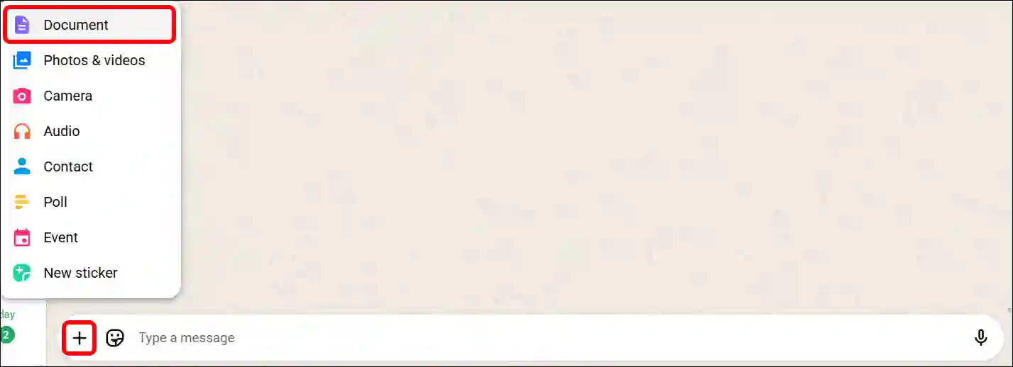 send a pdf in whatsapp from pc