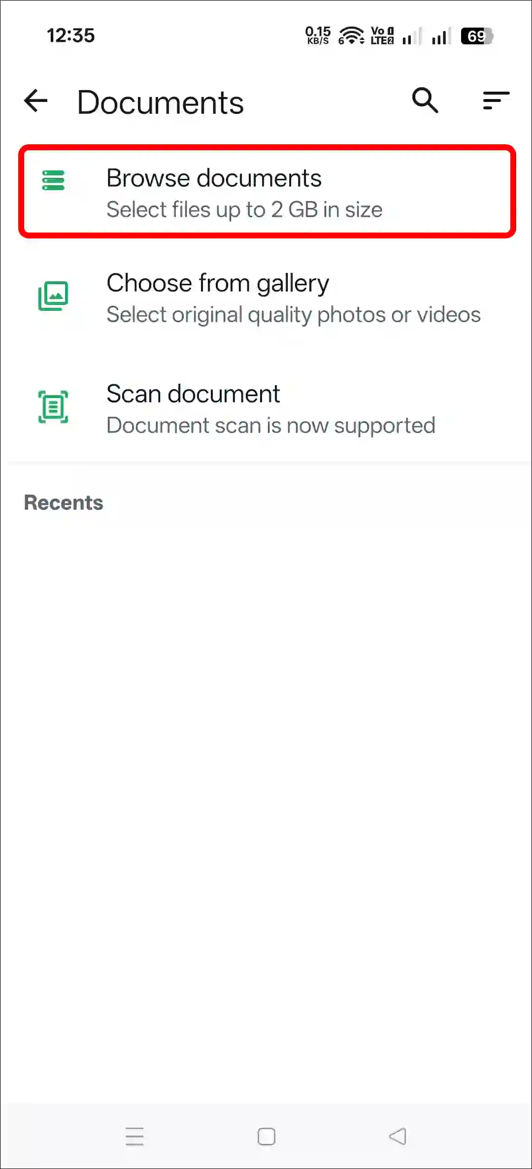 send a pdf in whatsapp without losing quality android
