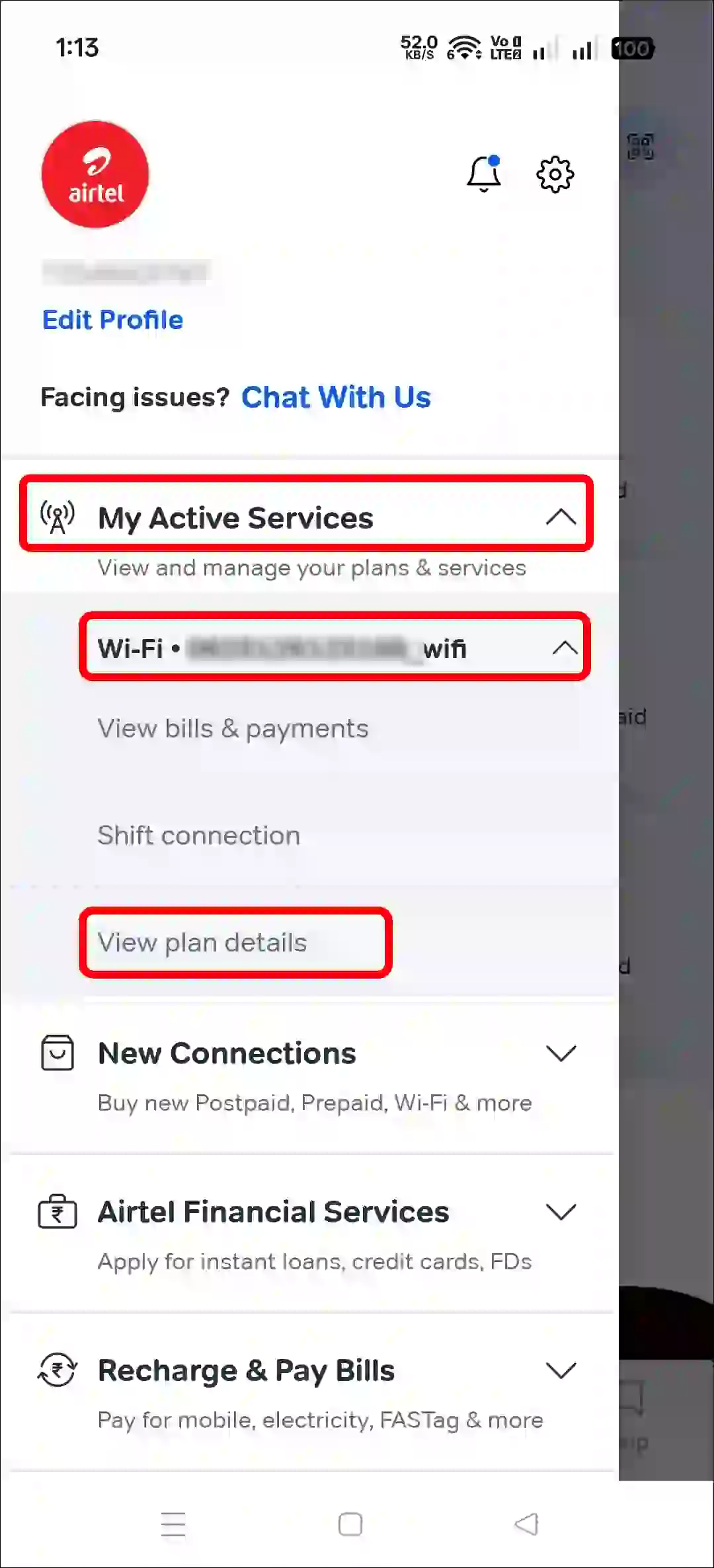 Set up a new wifi name and password for Airtel AirFiber