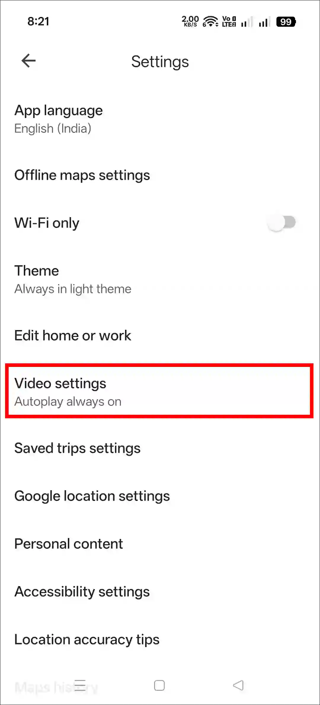 Turn off autoplay videos in google maps