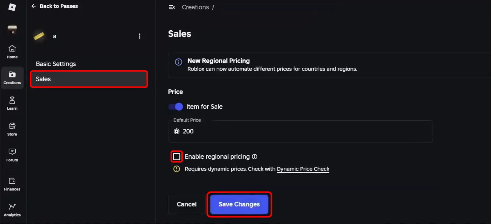 Turn off regional pricing in Roblox on desktop