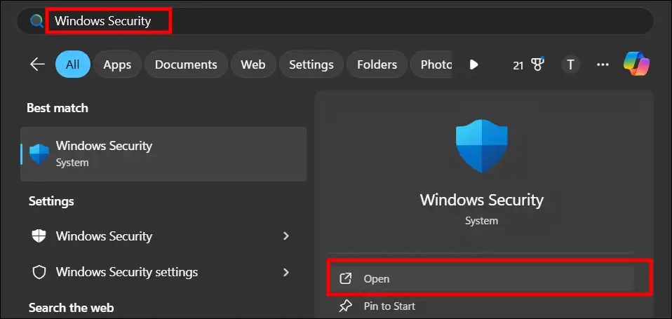 windows security app open